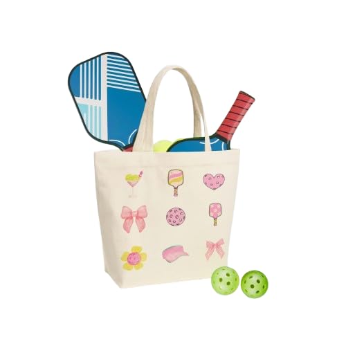 Apparel Lab Pickleball Bag - Lightweight Beige Paddles and Balls Pickleball Tote Bag for Women