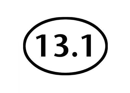 13.1 Half Marathon Oval Bumper Sticker - Weather Resistant Vinyl Decal