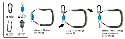 Magnetic Fly Fishing Net Release with Carabiner - Blue