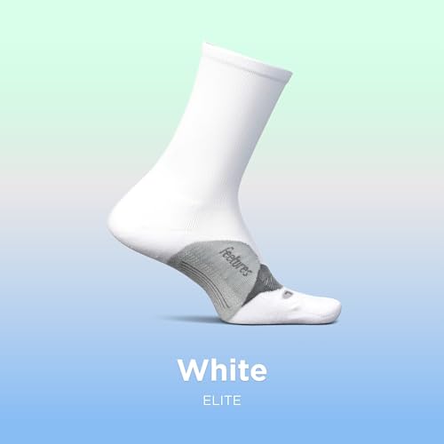 Feetures Elite Light Cushion Mini Crew Sock - Large, White, 1 Pair