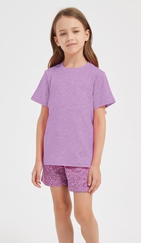 Quick Dry Sport T-Shirts for Girls, Kids & Teens - Light Purple, Age 14-16