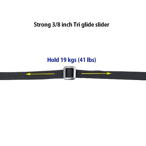 Heavy Duty Plastic Tri Glide Slide Buckle Adjusters - 10 Pack (3/8" / 10mm)