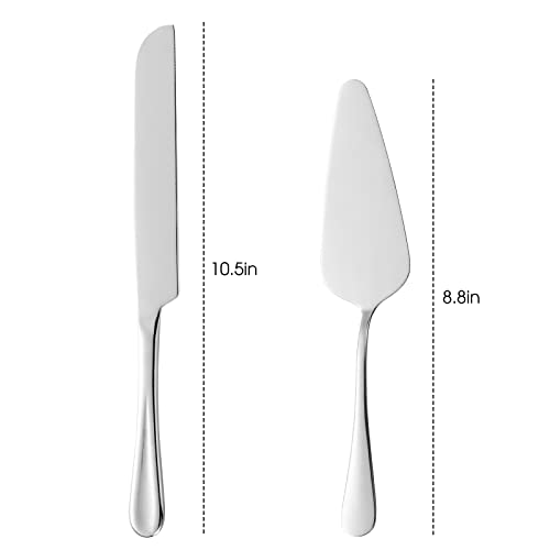 Stainless Steel Cake Serving Set - Knife & Server - Silver