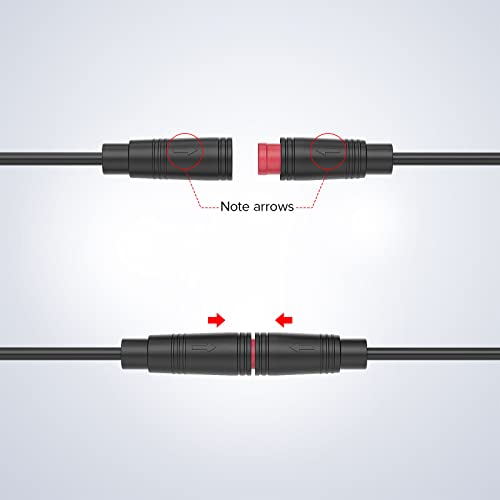 2-Pin Mini Electrical Connector Set - IP65 Waterproof, 26AWG, 20cm Extension Cable