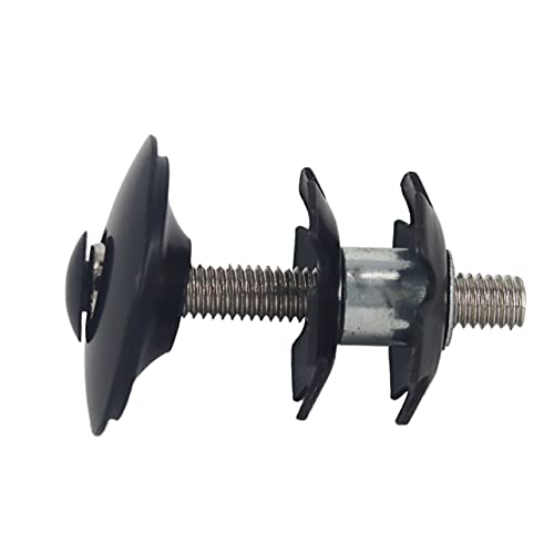Aluminum Alloy Bike Headset Top Cap & Star Nut for 1-1/8" Stems - Black