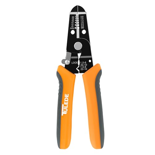 3 In 1 Wire Stripper Tool, 7.5 Inch Wire Stripper/Cutter/Crimping Tool for 10-20 AWG Solid and Stranded Wires, Come with Safety Lock & Invisible Spring, Made of 65Mn for Durability