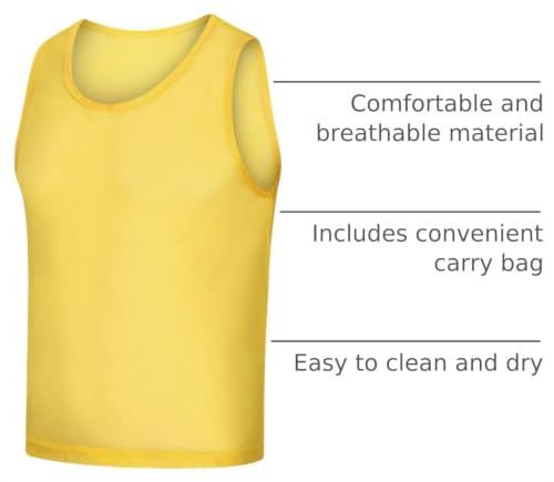 Practice Scrimmage Vests for Kids & Adults - 12 Pack