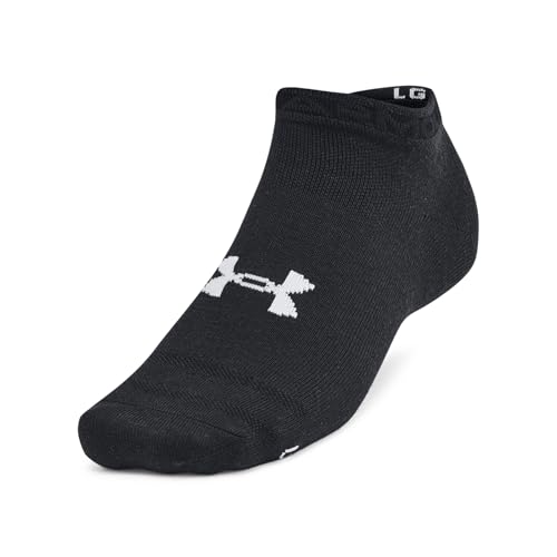 Under Armour Unisex Adult Essential Low Socks 6-Pack Black Large