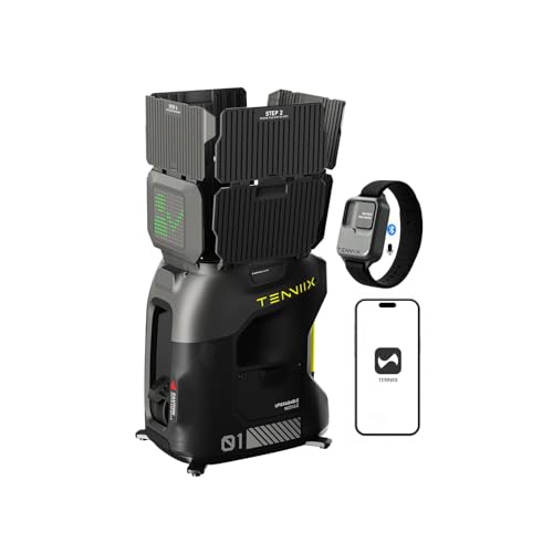Portable Tennis Ball Machine - 75MPH, 4H Runtime, Voice Control - Black