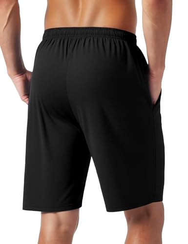 Men's 9'' Quick Dry Athletic Shorts - Lightweight Gym Shorts with Pockets - Medium/Black