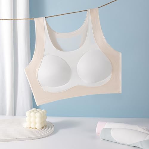 Girls Training Bra - Racerback Seamless Comfort Bra 3pcs, 12-14 Years Color Block