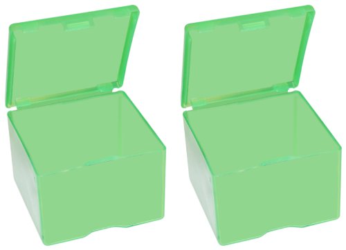 Cast Bullet Storage Boxes - 2 Pack, Clear Green, 3.4-inch