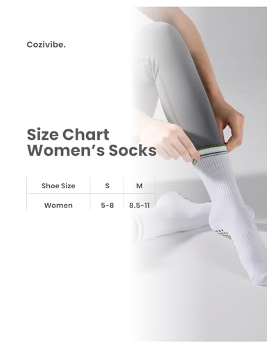 Grip Socks for Women - Cute Embroidery Pattern - Matcha / Medium