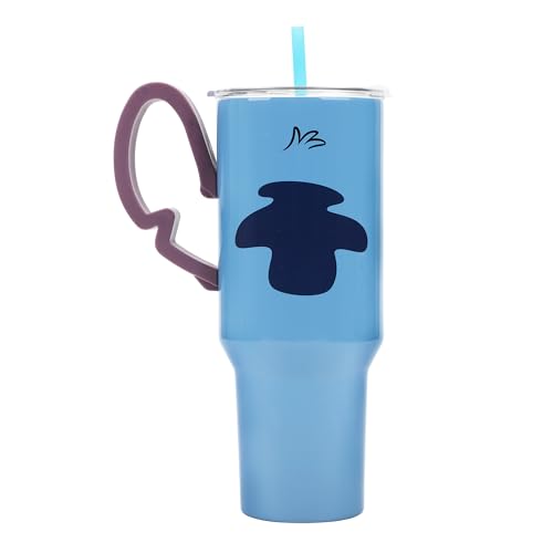 Disney Stitch 40 Oz Stainless Steel Tumbler with Sculpted Ears Handle - Blue, Bioworld