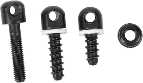 Black Swivel Sling Studs - 3 Pcs Wood Screw Mounts