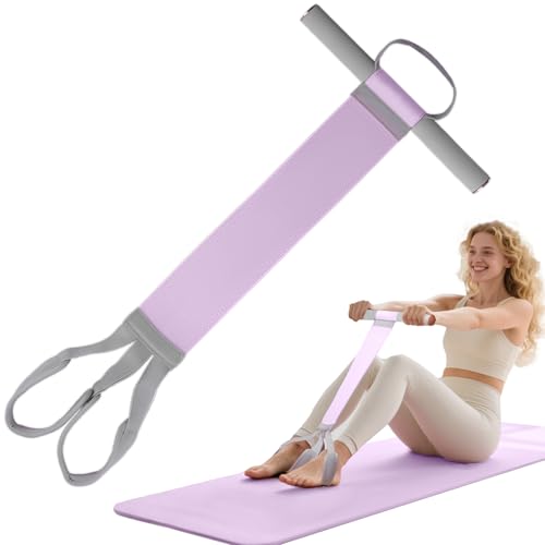 Pedal Resistance Band with Handles - 120lb Heavy Duty Fabric - Purple Nylon