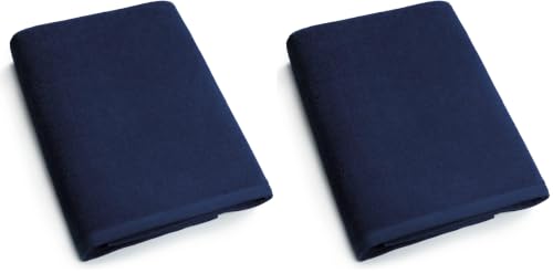 Beachland Solid Navy Cotton Beach Towel Pack of 2 30x60 Inches Extra Soft Absorbent
