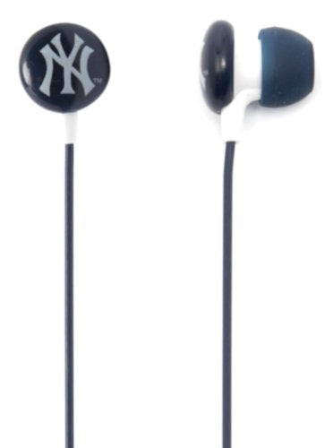 New York Yankees Printed Ear Buds - Blue/White, Standard Packaging