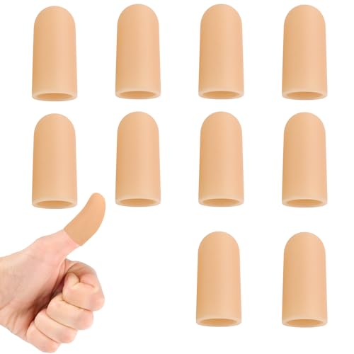 Gel Finger Cots - Silicone Finger Protectors for Pain Relief - Skin, 10 Pack