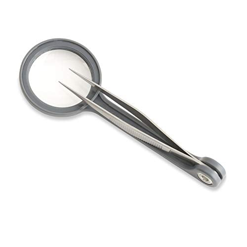 4.5x Magnifier with Precision Tweezers - Compact Lens