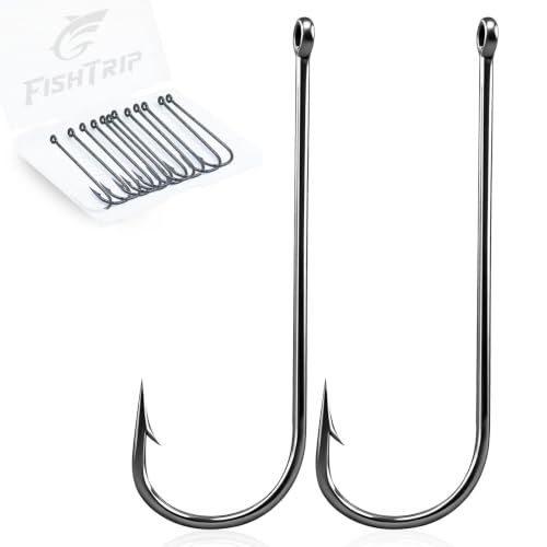 Aberdeen Fishing Hooks - 100 Pcs Long Shank Hooks #6