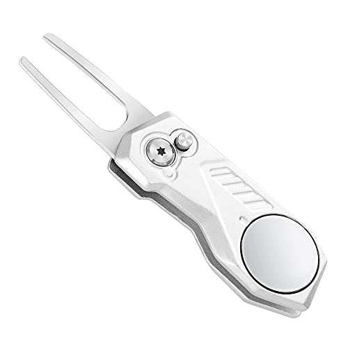 Golf Divot Repair Tool with Magnetic Ball Marker - G-Silver