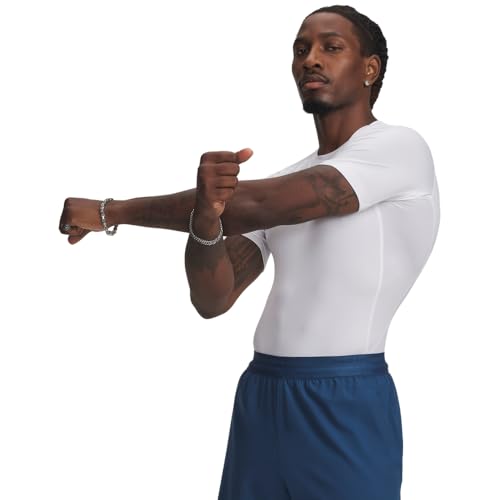 Men's HeatGear Compression Short-Sleeve T-Shirt - Medium / White