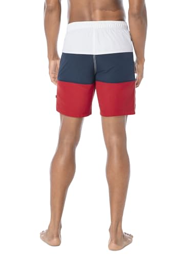 Nautica Men's Quick Dry Red Logo Swim Trunks - Medium, Tri-Block Series