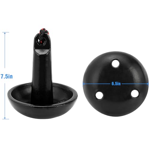 Black Marine Mushroom Anchor Kit for Kayaks, Canoes, Paddle Boards with Rope & Buoy