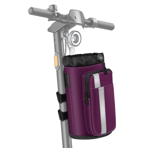 FINPAC Purple Universal Bike Cup Holder with Phone Pocket - Fits 1.5''-2.3'' Bars
