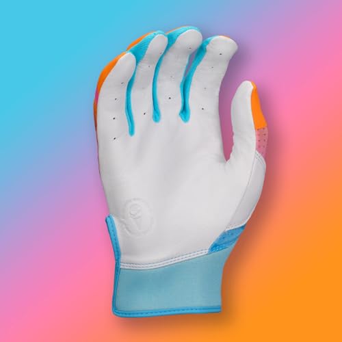 Easton Ghost Batting Gloves Rainbow Sherbert - Light Blue/ Pink / Adult Medium