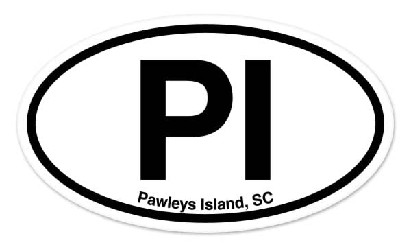Pawleys Island South Carolina Oval Vinyl Sticker - 3" x 2"