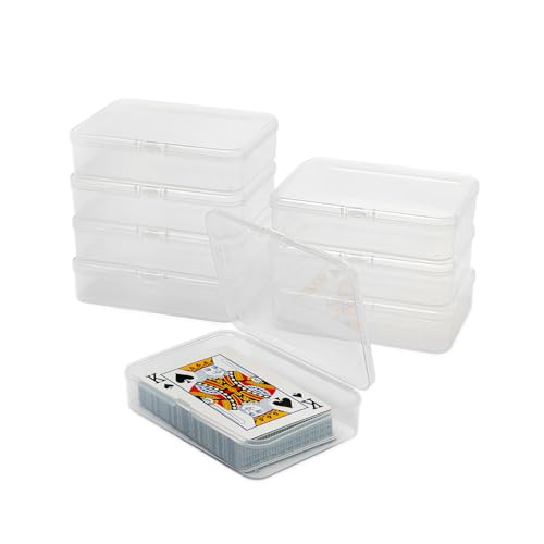 8 Pack Plastic Playing Card Case Holder - Game Card Storage