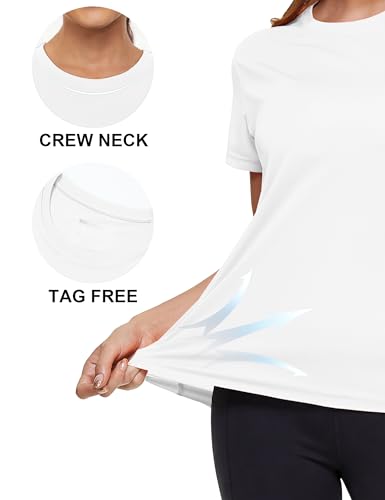 Women's Quick Dry Athletic Rash Guard - UPF 50+ - White, Medium