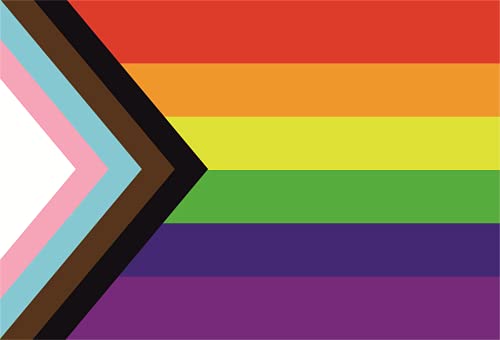 Progress Pride LGBTQ Flag - 4x6 All Weather Vinyl Decal Sticker