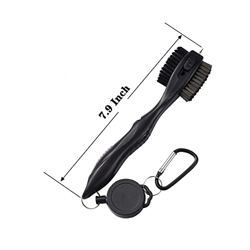 Golf Club Cleaning Brush with Retractable Nails - Black