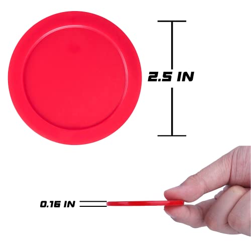 2.5 Inch Air Hockey Pucks - Durable 8-Pack Red & Black