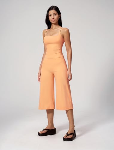 ABOCIW Capri 2-Piece Workout Set for Women - Medium / Tank Top in Orange