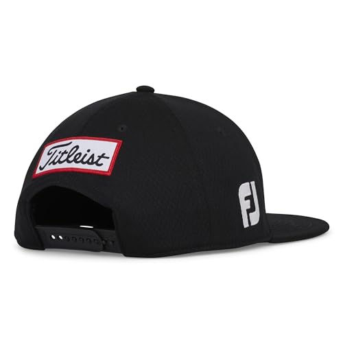 Titleist Men's Tour Elite Flat Bill Golf Hat - One Size Black/White