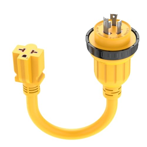 Marine Shore Power Adapter 30A to 20A NEMA L5-30P to 5-15/20R, 6-15/20R, 6-20R, 5-15R