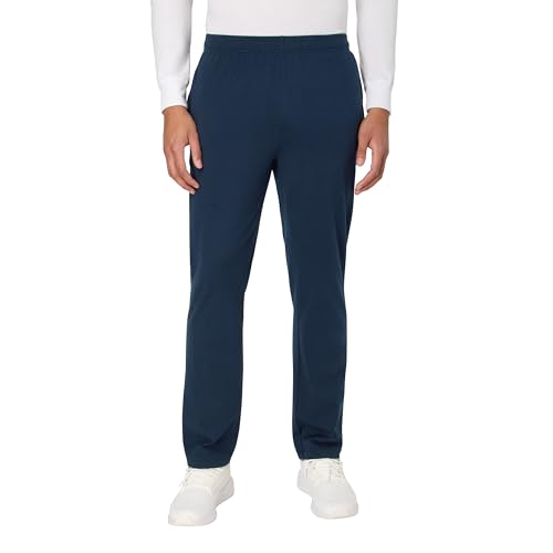 Hanes Men's Lightweight Cotton Jogger Pants - Athletic Navy Large - Cinch Waist, Open Bottom, 29"/31"
