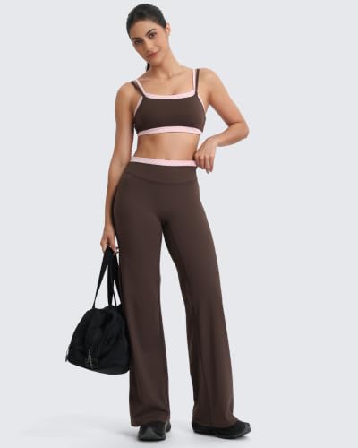 Aoxjox Dual Core Yoga Pants 31.5" Inseam, Medium, Blush/Mulch Dot