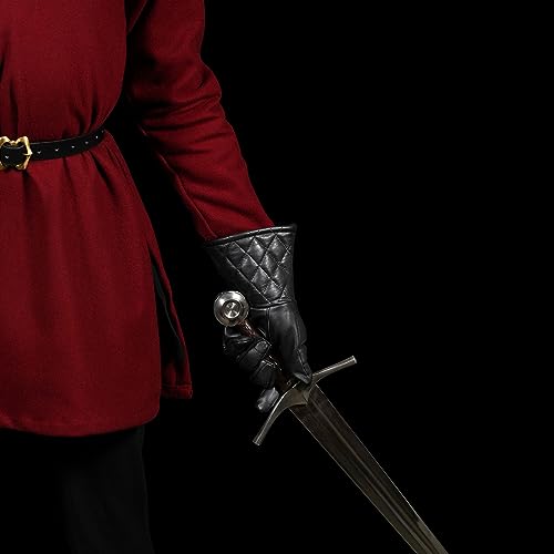 Lightly Padded Leather Fencing Gloves - Large Black