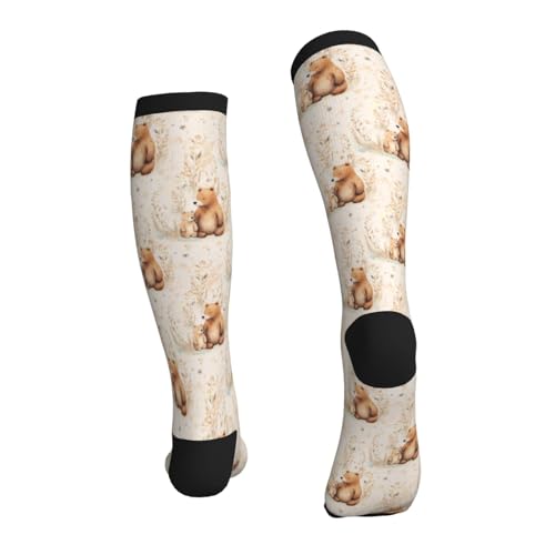 Compression Socks for Men & Women - Knee High Support - One Size Bear