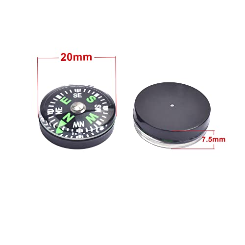 20 Pack Mini Pocket Compass - Oil Filled, 20mm, for Outdoor Activities