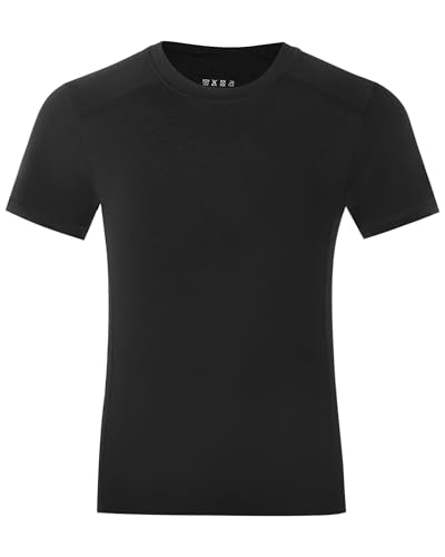 RIKUAOU Youth Boys Compression Football Undershirt – 2 Pack Large (Black + White)