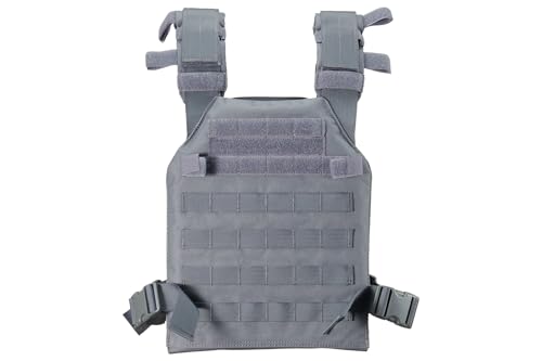 Lightweight Airsoft Tactical Vest - 600D Polyester, Grey