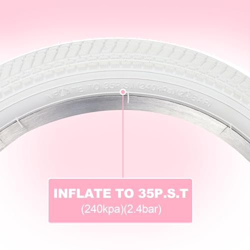 Balinge 16x2.125 Kids Bike Tire - White, 2 Pack, Foldable Replacement for 14/16/20 Inch Bikes