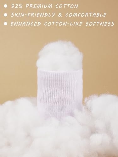 Amutost White Socks for Women 5 Pairs - Lightweight Breathable Non-Slip Heel Socks, Size 6-9