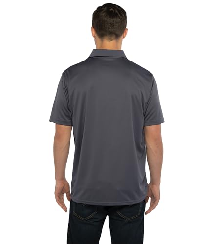 NCAA Men's Dark Gray Moisture-Wicking Polo - Purdue Boilermakers, Large